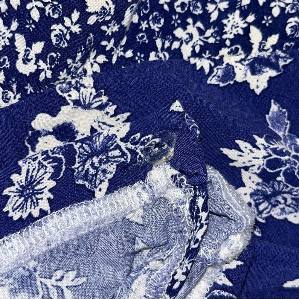 Blue Rain Blue & White Floral Wrap Skirt - Picture 10 of 10